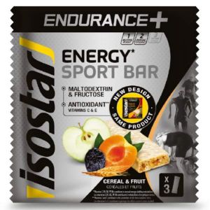 Isostar Endurance+ Energy Sport Barre &Eacute;nerg&eacute;tique C&eacute;r&eacute;ales & Fruits 3 unit&eacute;s