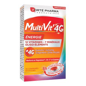 Fort&eacute; Pharma Multivit' 4G Energie Magnesium Vitamine C Fer 30 comprim&eacute;s