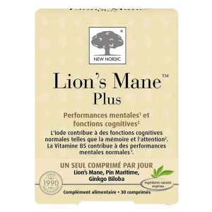 Vitalco New Nordic Lion's Mane Plus Clarté mentale, mémoire et équilibre nerveux - 30comprimés