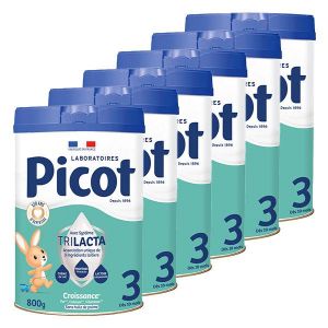 Picot Croissance Nature Lait infantile 3&egrave;me Age 800g - Lot de 6