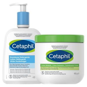Cetaphil Routine peaux sensibles - Lotion Nettoyante et Crème Hydratante