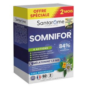 Santarome Somnifor 4 actions Sommeil 2 mois 60 comprimés