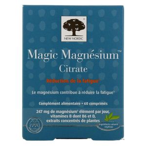 New Nordic Magic Magn&eacute;sium Citrate r&eacute;duction de la fatigue 60 comprim&eacute;s