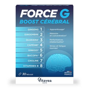 Vitavea Force G Boost C&eacute;r&eacute;bral M&eacute;moire, Concentration & &Eacute;nergie Mentale 30 G&eacute;lules