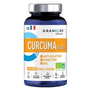 Granions Curcuma 6300 mg Bio Pip&eacute;rine et Gingembre 60 g&eacute;lules