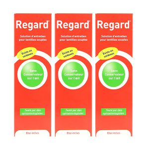 Regard Solution d'Entretien pour Lentilles Souples Lot de 3 x 355ml + étui