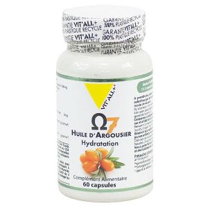 Vit'all+ Oméga 7 Huile d'Argousier 500mg Hydratation - 60 capsules