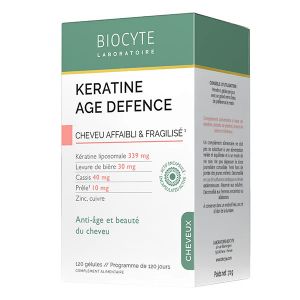 Biocyte - k&eacute;ratine Age Defence - Compl&eacute;ment Cheuveux Affaiblis & Fragile - 120 g&eacute;lules