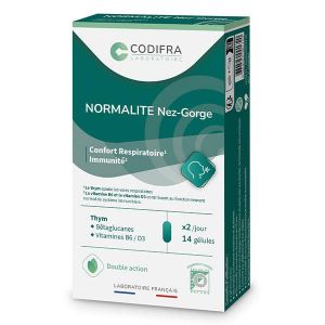 CODIFRA Normalite NEZ GORGE (Thym) Confort respiratoire 14 gélules
