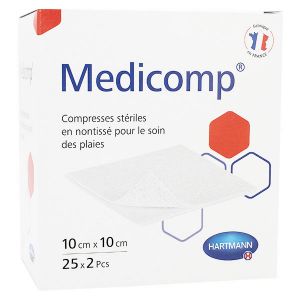 Hartmann Medicomp Compresse en Non Tiss&eacute; St&eacute;rile 10 x 10cm 50 unit&eacute;s