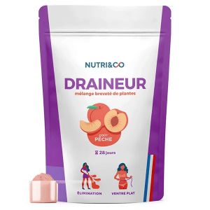 Nutri&Co Draineur en poudre Go&ucirc;t P&ecirc;che 100g