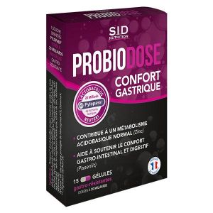 Sid Nutrition - Probiotiques - Probiodose Confort Gastrique 15 g&eacute;lules