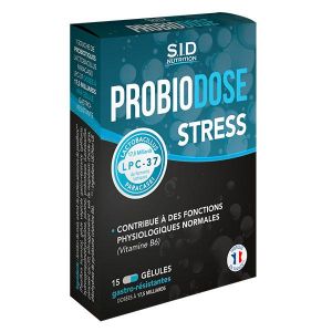 Sid Nutrition - Probiotiques - Probiodose Stress 15 g&eacute;lules