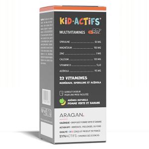 Aragan - Synactifs Sirop Kidactifs Multivitamines - Booster d'immunit&eacute;