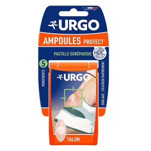 Urgo Pieds Mains Ampoules Pansement Hydrocolloïde Talon Grand Format 5 unités