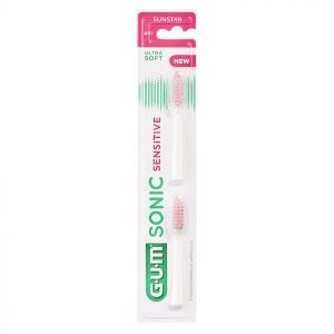 Gum Brosse à Dents Electrique N°4111 Sonic Sensitive Recharge Ultra Soft 2 unités