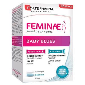 Forté Pharma Feminae Baby Blues Humeur Anxiété Fer GABA Vitamine C 60 gélules