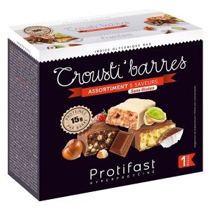 Protifast Assortiment de 5 saveurs de barres protein&eacute;es Crousti' - 5 unit&eacute;s