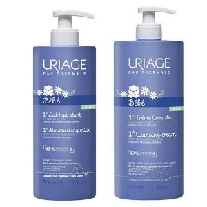 Uriage B&eacute;b&eacute; 1&egrave;re Cr&egrave;me Lavante Visage Corps 1L + Uriage B&eacute;b&eacute; 1er Lait Hydratant Visage Corps 500ml