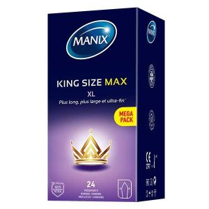 Manix king Size Max 24 préservatifs en latex grande taille XL - Maxi Pack