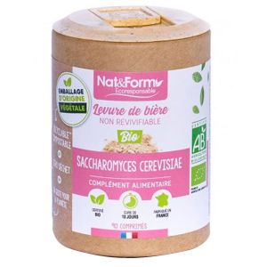 Nat & Form Ecoresponsable Levure de Bi&egrave;re Non Revivifiable Bio 90 comprim&eacute;s