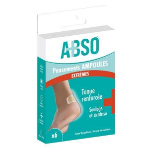 Marque Verte ABSO Pansements ampoules extr&ecirc;mes - Bo&icirc;te de 6