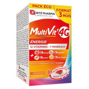 Fort&eacute; Pharma MultiVit'4G Energie Magn&eacute;sium Vitamines Ginseng 90 comprim&eacute;s