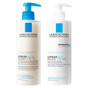 La Roche-Posay Lipikar Routine Peau Sèche Syndet AP+ Crème Lavante 400ml & Baume AP+M Triple Réparation 400ml