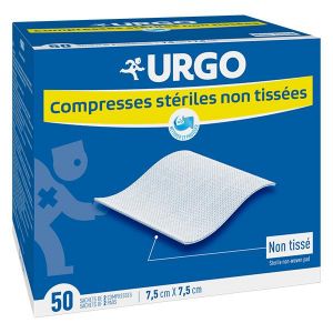 Urgo Soins Infirmiers Compresse Non Tissé Stérile 7,5 x 7,5cm 50 sachets