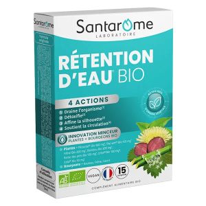 Santarome Bio - R&eacute;tention d'Eau Bio - Compl&eacute;ment minceur - 15 comprim&eacute;s