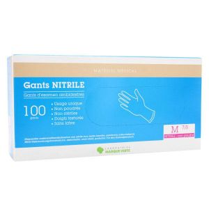 Marque Verte Pro Gant Examen Ambidextre Nitrile Non Poudr&eacute;s Taille M 100 unit&eacute;s
