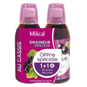 Milical Draineur Ultra Goût Cassis Lot de 2 x 500ml