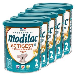 Modilac Actigest Lait Infantile 2ème Âge Lf+2 800g Lot de 5