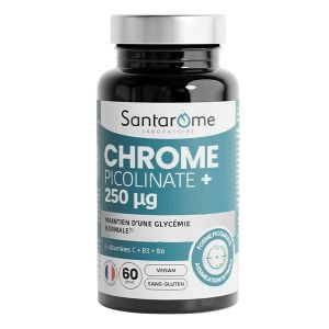 Santarome Chrome Picolinate 250 &micro;g Glyc&eacute;mie 60 g&eacute;lules Format 2 mois