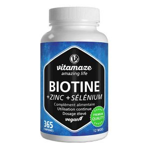 Vitamaze Biotine 10mg + Zinc + S&eacute;l&eacute;nium 365 comprim&eacute;s