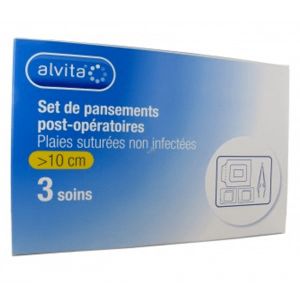 Alvita Set de Pansement Post-Op Plaies > 10cm 3 unit&eacute;s