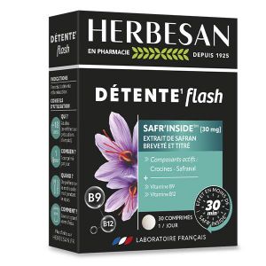 Herbesan - D&eacute;tente flash - Safran Safr'inside&trade; - 30 comprim&eacute;s
