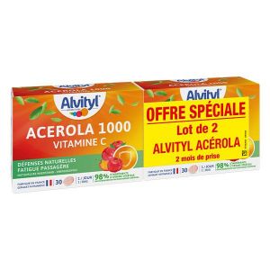 Alvityl Acerola 1000 à croquer Vitamine C dès 12 ans 2x30 comprimés