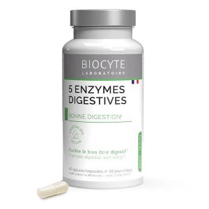 Biocyte 5 Enzymes Digestives Bonne Digestion 60 G&eacute;lules
