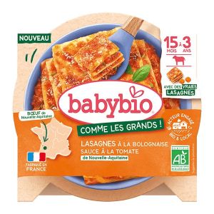 Babybio Lasagnes &agrave; la bolognaise B&oelig;uf de Nouvelle-Aquitaine 200g