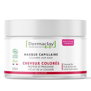 Dermaclay Masque Capillaire Cheveux Color&eacute;s Bio 125ml