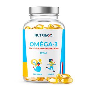 Nutri&Co Omega3 Huile de Poissons Sauvages EPAX&reg; Haute Concentration 120 g&eacute;lules