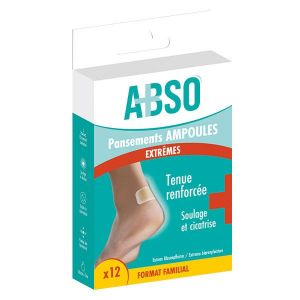 Marque Verte ABSO Pansements ampoules extr&ecirc;mes pack familial - Bo&icirc;te de 12