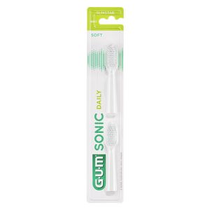 Gum Brosse à Dents Electrique N°4110 Sonic Daily Recharge Soft Blanche 2 unités