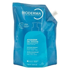 Bioderma Atoderm Gel Douche Sans Savon Peaux S&egrave;ches Famillle &Eacute;co-Recharge 1L
