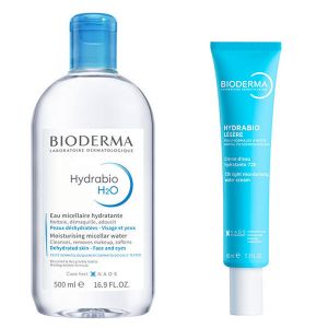 Bioderma Hydrabio Duo Hydratation Intense H2O Eau micellaire 500ml +  cr&egrave;me l&eacute;g&egrave;re 40ml