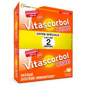 Vitascorbol C1000 A Croquer Compl&eacute;ment alimentaire Vitamine C 2x20 comprim&eacute;s