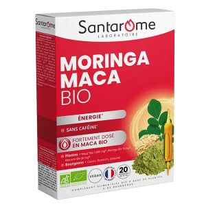 Santarome Bio - Moringa Maca Bio - Energie sans caf&eacute;ine - 20 ampoules