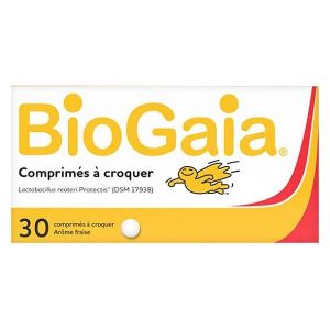 BioGaia Probiotiques Lactobacillus Reuteri Protectis Arôme Fraise 30 comprimés