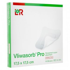 L& R Vliwasorb Pro Pansement Absorbant Stérile 17,5cmx17,5cm 10 Unités